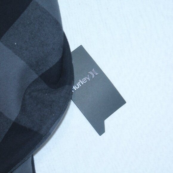 Hurley Men Black and Green Flannel Jacket Long Sleeve Collared Size 2XL - Picture 7 of 9